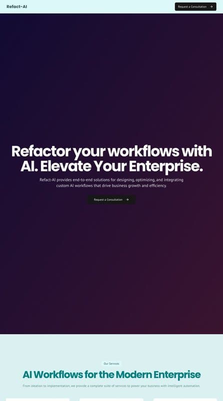 Refact AI homepage interface - marketing tool review