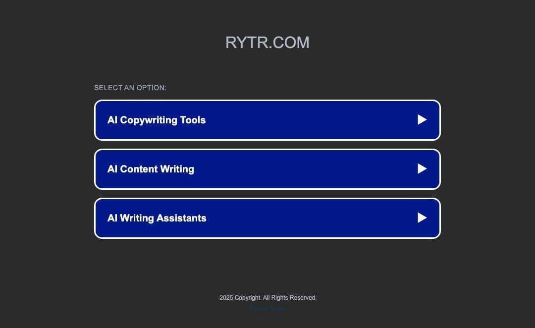 Rytr homepage interface - marketing tool review