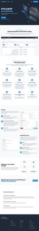 SFTPCloud homepage interface - marketing tool review
