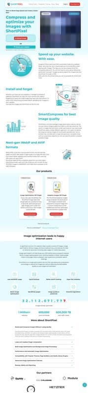 Shortpixel homepage interface - marketing tool review