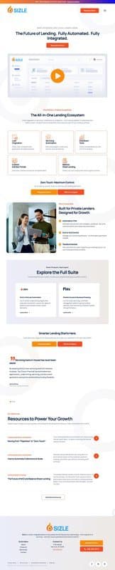 Sizle homepage interface - marketing tool review