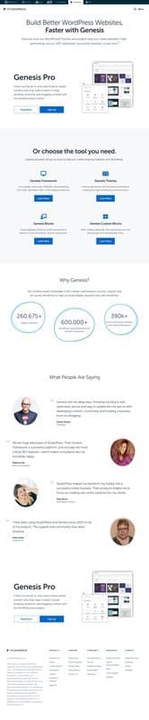 Studiopress homepage interface - marketing tool review