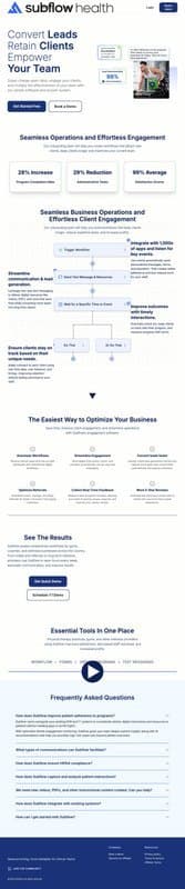 Subflow, Inc. homepage interface - marketing tool review