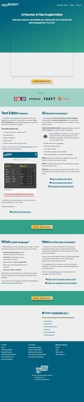 TextBuddy homepage interface - marketing tool review