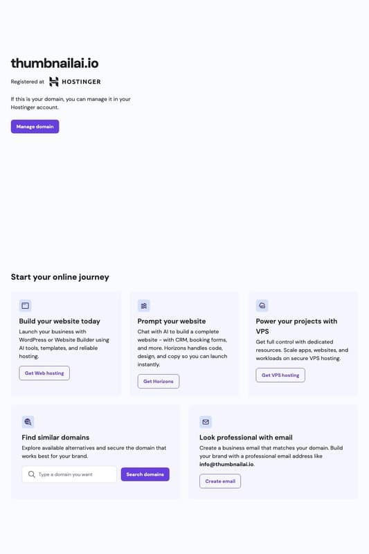 ThumbnailAi homepage interface - marketing tool review