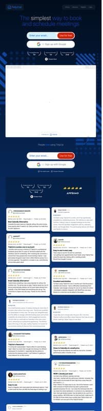 TidyCal homepage interface - marketing tool review