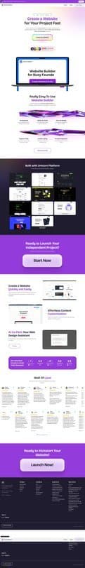 Unicorn Platform homepage interface - marketing tool review
