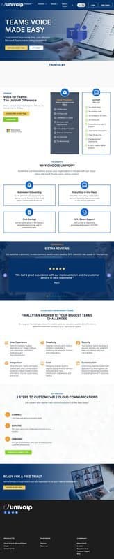 UniVoIP homepage interface - marketing tool review
