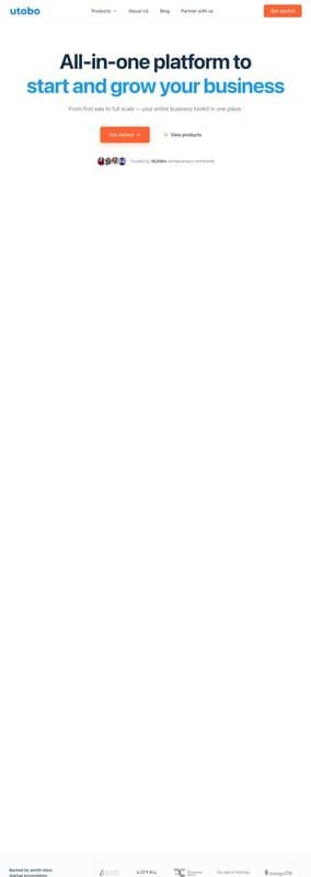 utobo homepage interface - marketing tool review