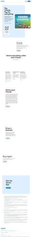 Venmo homepage interface - marketing tool review