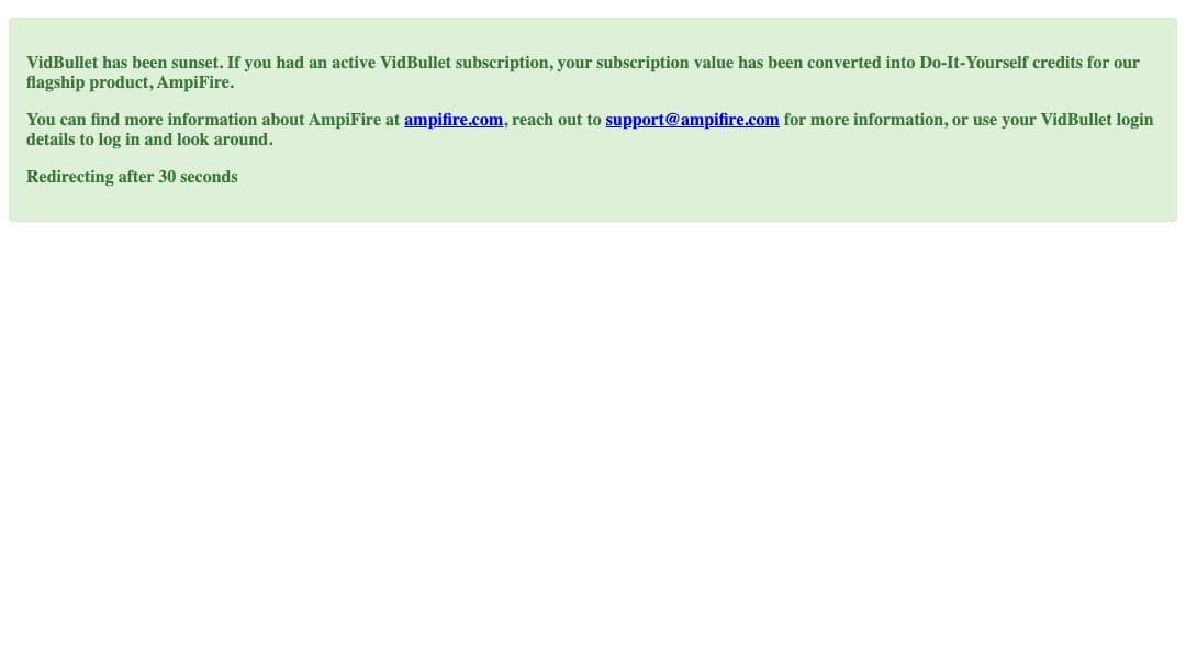 Vidbullet homepage interface - marketing tool review