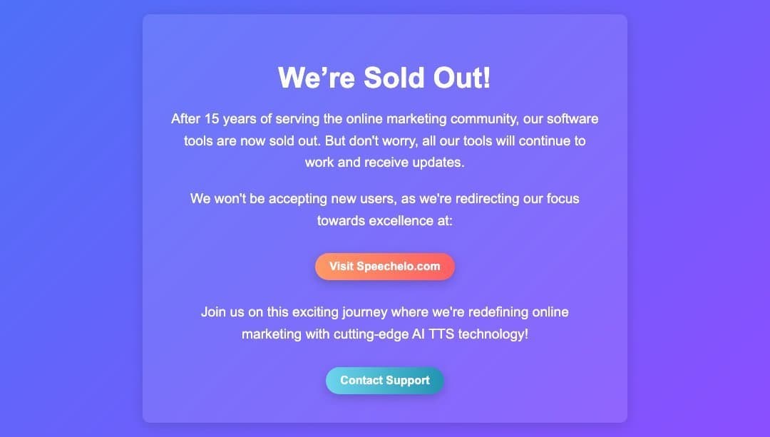 Video Marketing Blaster homepage interface - marketing tool review