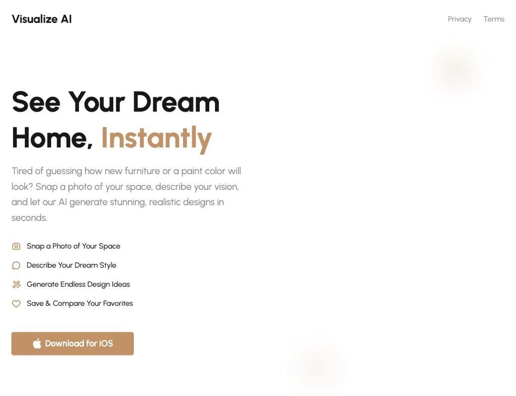 VisualizeAI homepage interface - marketing tool review