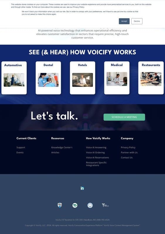 Voicify homepage interface - marketing tool review