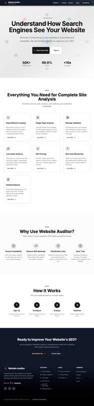 Website Auditor homepage interface - marketing tool review