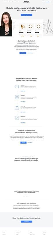 Weebly homepage interface - marketing tool review