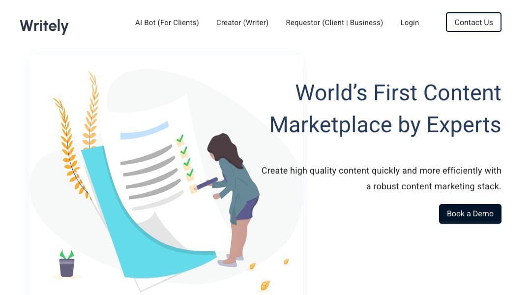 Writely homepage interface - marketing tool review