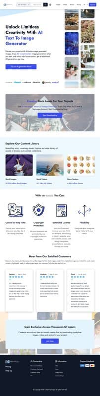 Yay Images homepage interface - marketing tool review