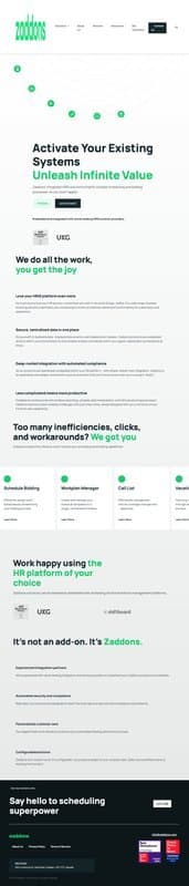 Zaddons homepage interface - marketing tool review