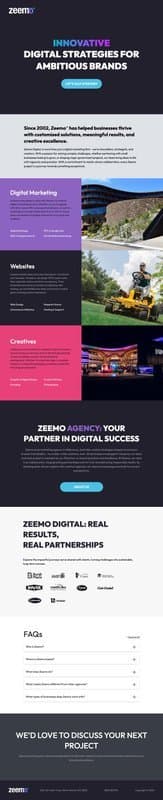 Zeemo homepage interface - marketing tool review